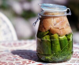 fermented, cucumber, glass
